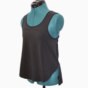 Lululemon Run‎ Split Singlet Black Tank Sleeveless Lightweight Top Size 4 W1F82S
